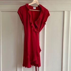 Red wrap mini dress size 4